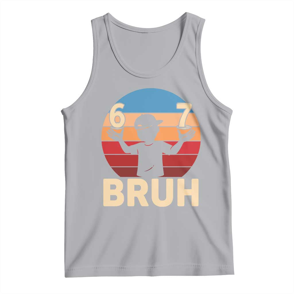 Bruh 67 Meme Tank Top Funny Six Seven Meme 6 7 Numbers Kid Gen Alpha TS10 Athletic Heather Print Your Wear