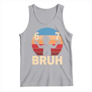 Bruh 67 Meme Tank Top Funny Six Seven Meme 6 7 Numbers Kid Gen Alpha TS10 Athletic Heather Print Your Wear