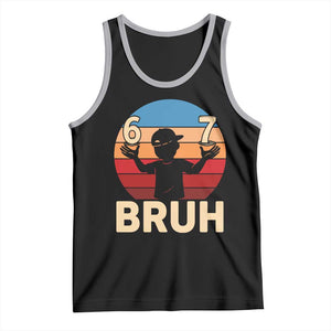 Bruh 67 Meme Tank Top Funny Six Seven Meme 6 7 Numbers Kid Gen Alpha TS10 Black Athletic Heather Print Your Wear