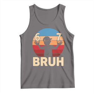 Bruh 67 Meme Tank Top Funny Six Seven Meme 6 7 Numbers Kid Gen Alpha TS10 Deep Heather Print Your Wear