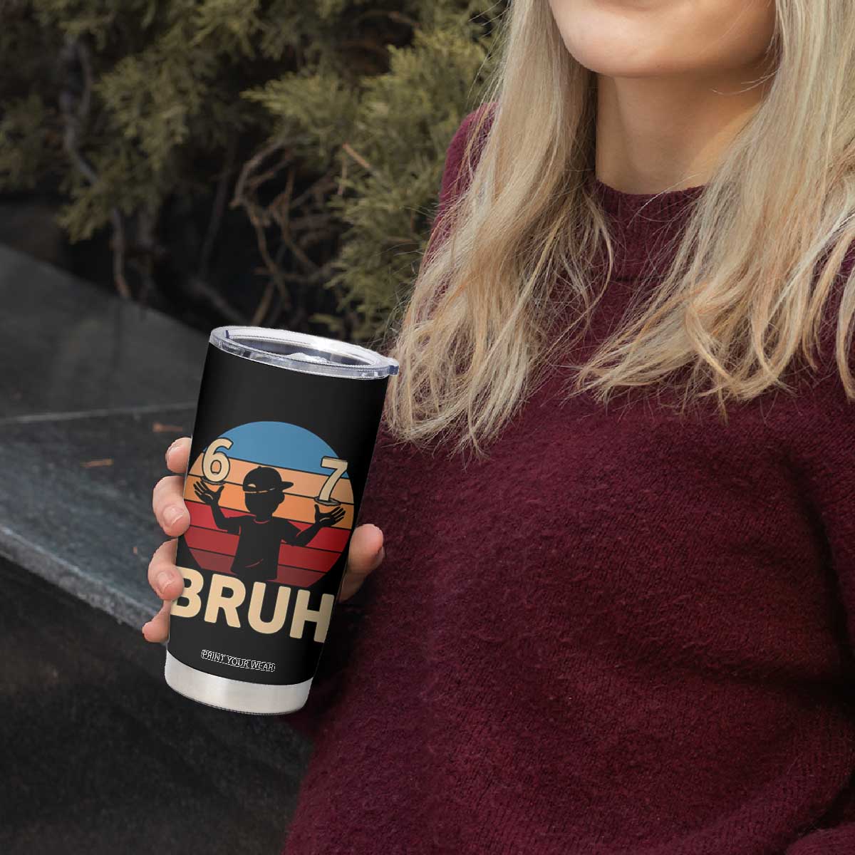 Bruh 67 Meme Tumbler Cup Funny Six Seven Meme 6 7 Numbers Kid Gen Alpha TS10 Print Your Wear