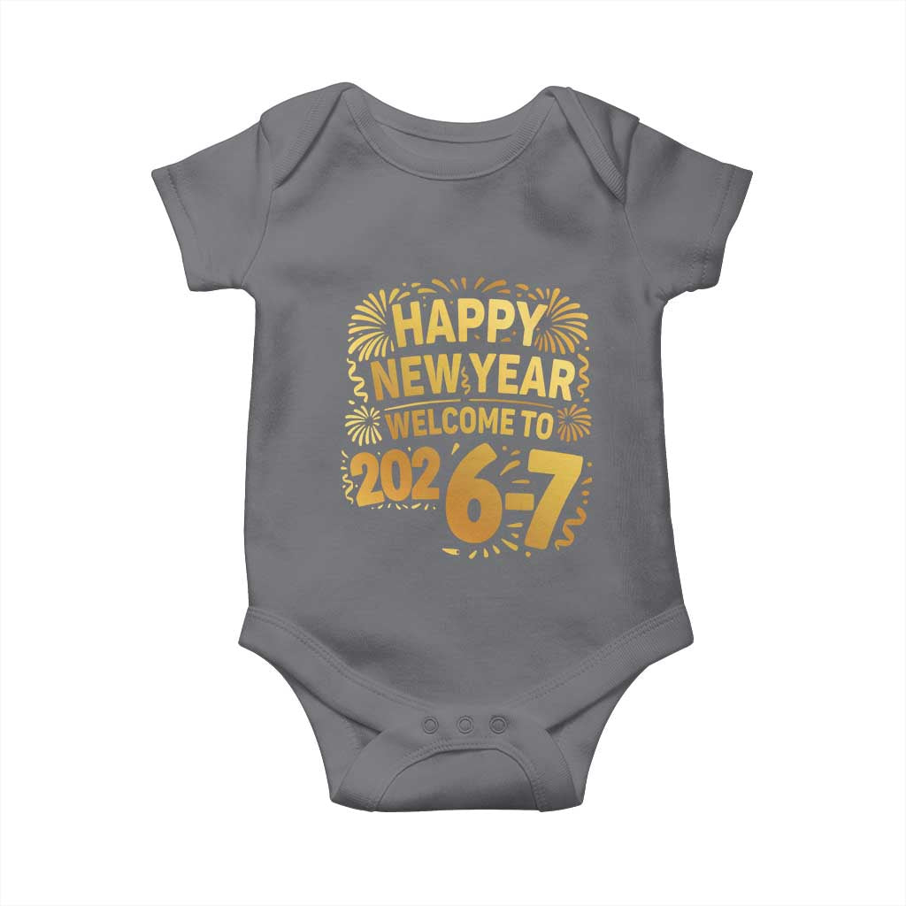 67 New Years Eve Baby Onesie Funny Six Seven 2026 Meme 6 7 Numbers Kid Gen Alpha TS10 Charcoal Print Your Wear