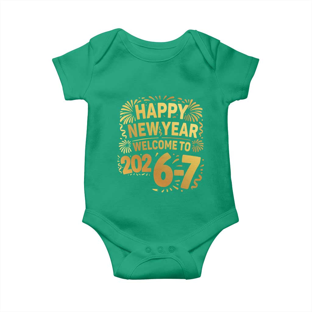 67 New Years Eve Baby Onesie Funny Six Seven 2026 Meme 6 7 Numbers Kid Gen Alpha TS10 Irish Green Print Your Wear