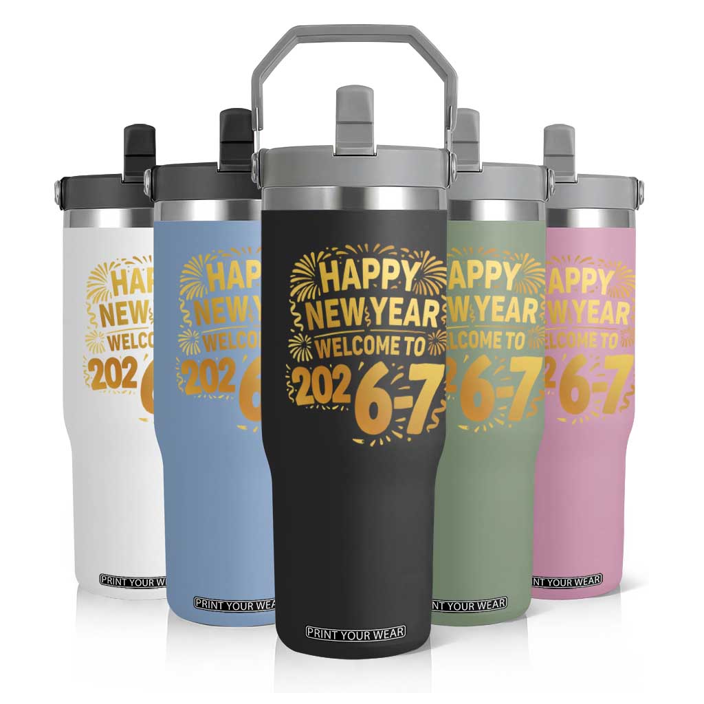 67 New Years Eve Flip Straw Tumbler Funny Six Seven 2026 Meme 6 7 Numbers Kid Gen Alpha TS10 Print Your Wear