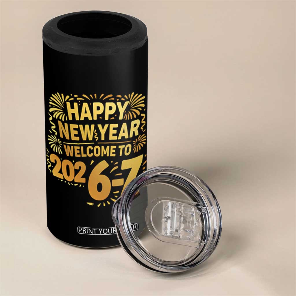 67 New Years Eve 4 in 1 Can Cooler Tumbler Funny Six Seven 2026 Meme 6 7 Numbers Kid Gen Alpha TS10 Print Your Wear