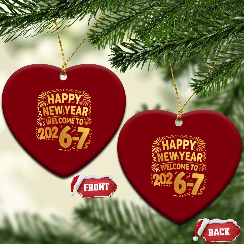 67 New Years Eve Ceramic Ornament Funny Six Seven 2026 Meme 6 7 Numbers Kid Gen Alpha TS10 Print Your Wear