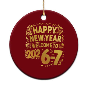67 New Years Eve Ceramic Ornament Funny Six Seven 2026 Meme 6 7 Numbers Kid Gen Alpha TS10 1pc Red Print Your Wear