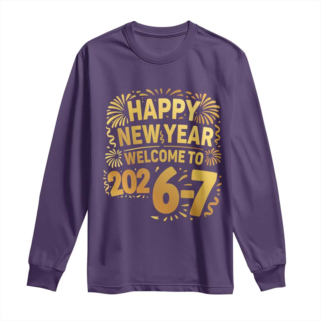 67 New Years Eve Long Sleeve Shirt Funny Six Seven 2026 Meme 6 7 Numbers Kid Gen Alpha TS10 Purple Print Your Wear