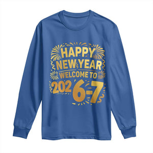 67 New Years Eve Long Sleeve Shirt Funny Six Seven 2026 Meme 6 7 Numbers Kid Gen Alpha TS10 Royal Blue Print Your Wear