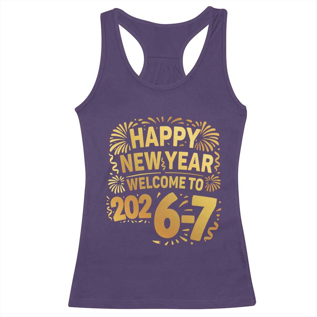 67 New Years Eve Racerback Tank Top Funny Six Seven 2026 Meme 6 7 Numbers Kid Gen Alpha TS10 Purple Print Your Wear