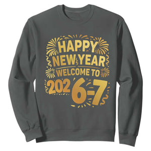 67 New Years Eve Sweatshirt Funny Six Seven 2026 Meme 6 7 Numbers Kid Gen Alpha TS10 Dark Heather Print Your Wear