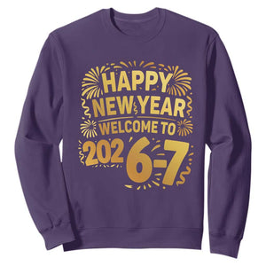 67 New Years Eve Sweatshirt Funny Six Seven 2026 Meme 6 7 Numbers Kid Gen Alpha TS10 Purple Print Your Wear