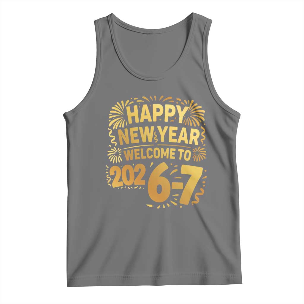 67 New Years Eve Tank Top Funny Six Seven 2026 Meme 6 7 Numbers Kid Gen Alpha TS10 Black Heather Print Your Wear