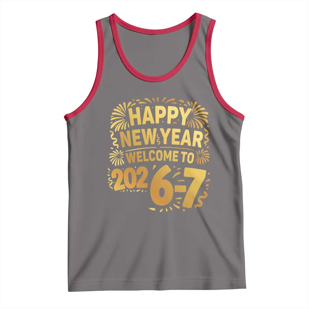 67 New Years Eve Tank Top Funny Six Seven 2026 Meme 6 7 Numbers Kid Gen Alpha TS10 Deep Heather Red Print Your Wear
