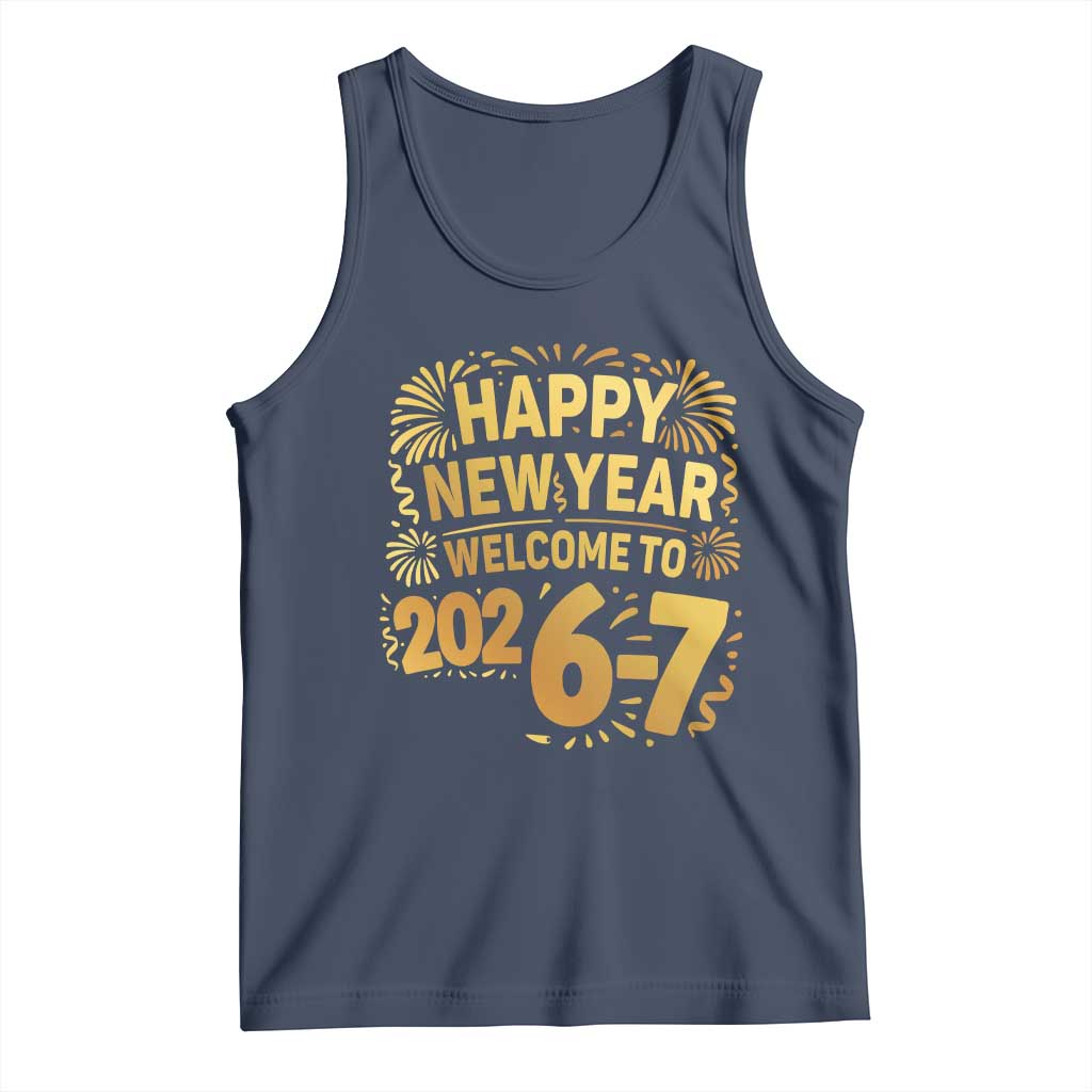 67 New Years Eve Tank Top Funny Six Seven 2026 Meme 6 7 Numbers Kid Gen Alpha TS10 Navy Print Your Wear