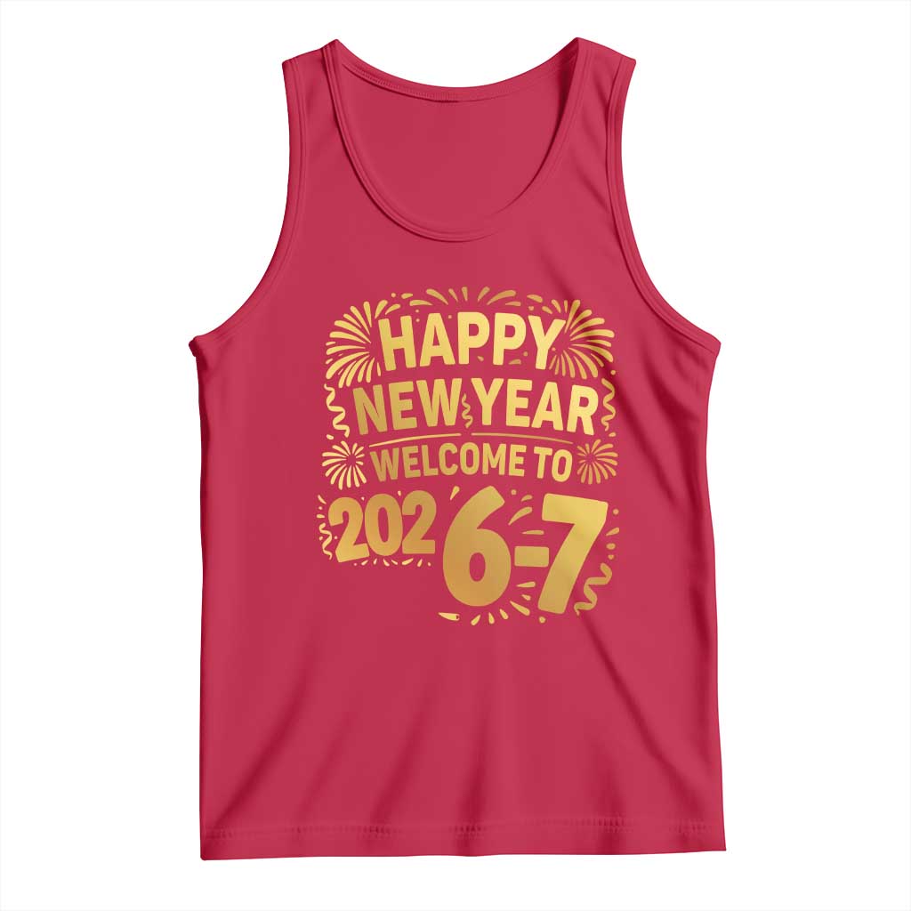 67 New Years Eve Tank Top Funny Six Seven 2026 Meme 6 7 Numbers Kid Gen Alpha TS10 Red Print Your Wear