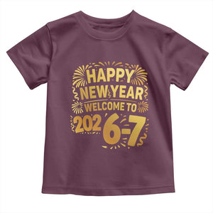 67 New Years Eve Toddler T Shirt Funny Six Seven 2026 Meme 6 7 Numbers Kid Gen Alpha TS10 Maroon Print Your Wear