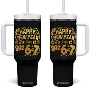 67 New Years Eve Tumbler With Handle Funny Six Seven 2026 Meme 6 7 Numbers Kid Gen Alpha TS10 One Size: 40 oz Black Print Your Wear