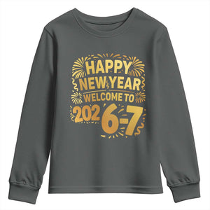 67 New Years Eve Youth Sweatshirt Funny Six Seven 2026 Meme 6 7 Numbers Kid Gen Alpha TS10 Dark Heather Print Your Wear