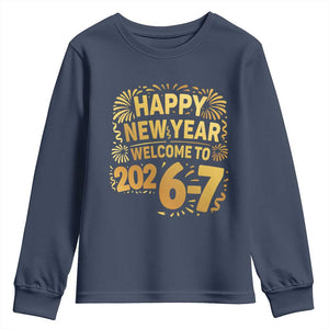 67 New Years Eve Youth Sweatshirt Funny Six Seven 2026 Meme 6 7 Numbers Kid Gen Alpha TS10 Navy Print Your Wear
