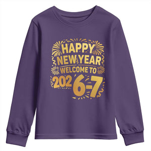 67 New Years Eve Youth Sweatshirt Funny Six Seven 2026 Meme 6 7 Numbers Kid Gen Alpha TS10 Purple Print Your Wear