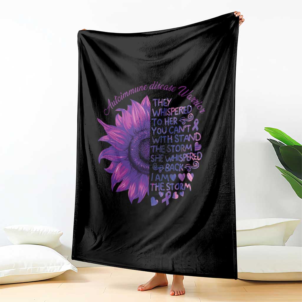 Autoimmune Disease Awereness Throw Blanket I Am The Storm Purple Ribbon TS10 Print Your Wear