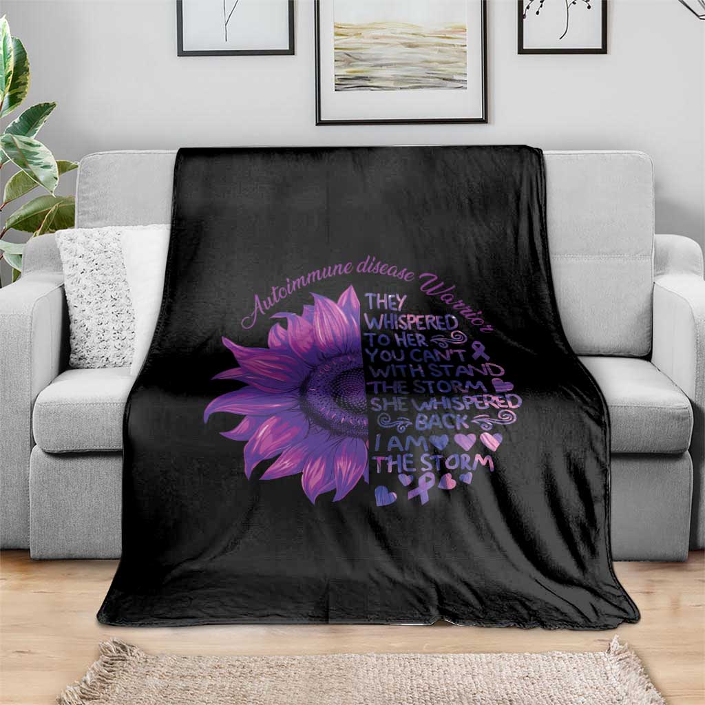 Autoimmune Disease Awereness Throw Blanket I Am The Storm Purple Ribbon TS10 Print Your Wear