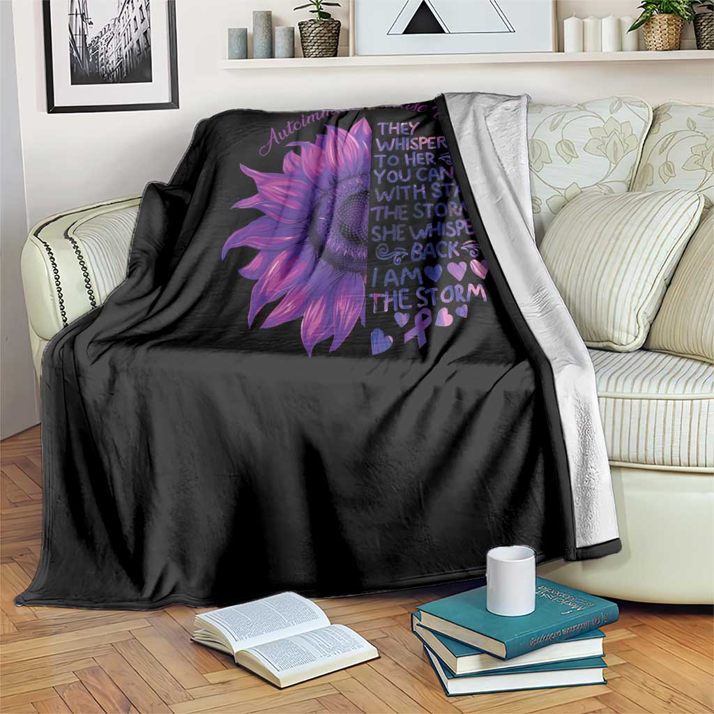Autoimmune Disease Awereness Throw Blanket I Am The Storm Purple Ribbon TS10 Print Your Wear