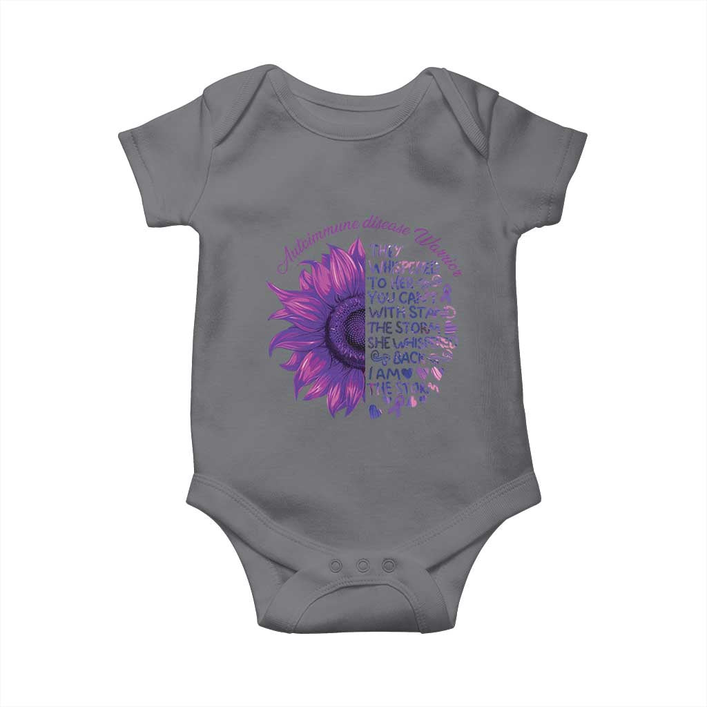 Autoimmune Disease Awereness Baby Onesie I Am The Storm Purple Ribbon TS10 Charcoal Print Your Wear