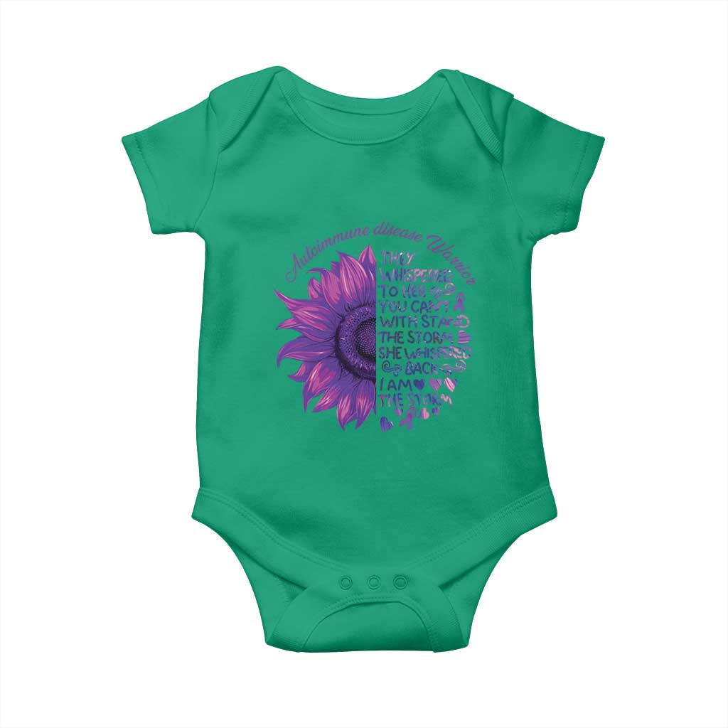 Autoimmune Disease Awereness Baby Onesie I Am The Storm Purple Ribbon TS10 Irish Green Print Your Wear