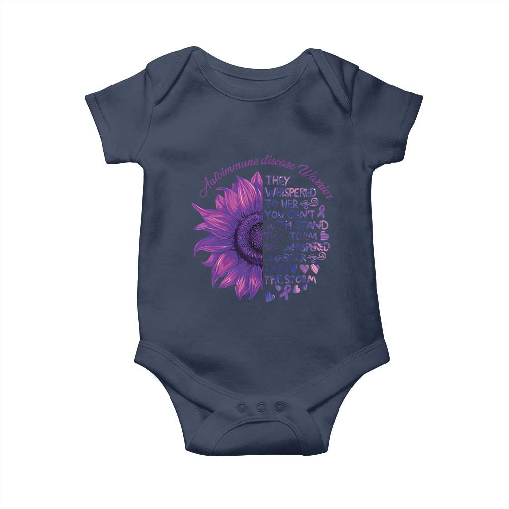 Autoimmune Disease Awereness Baby Onesie I Am The Storm Purple Ribbon TS10 Navy Print Your Wear