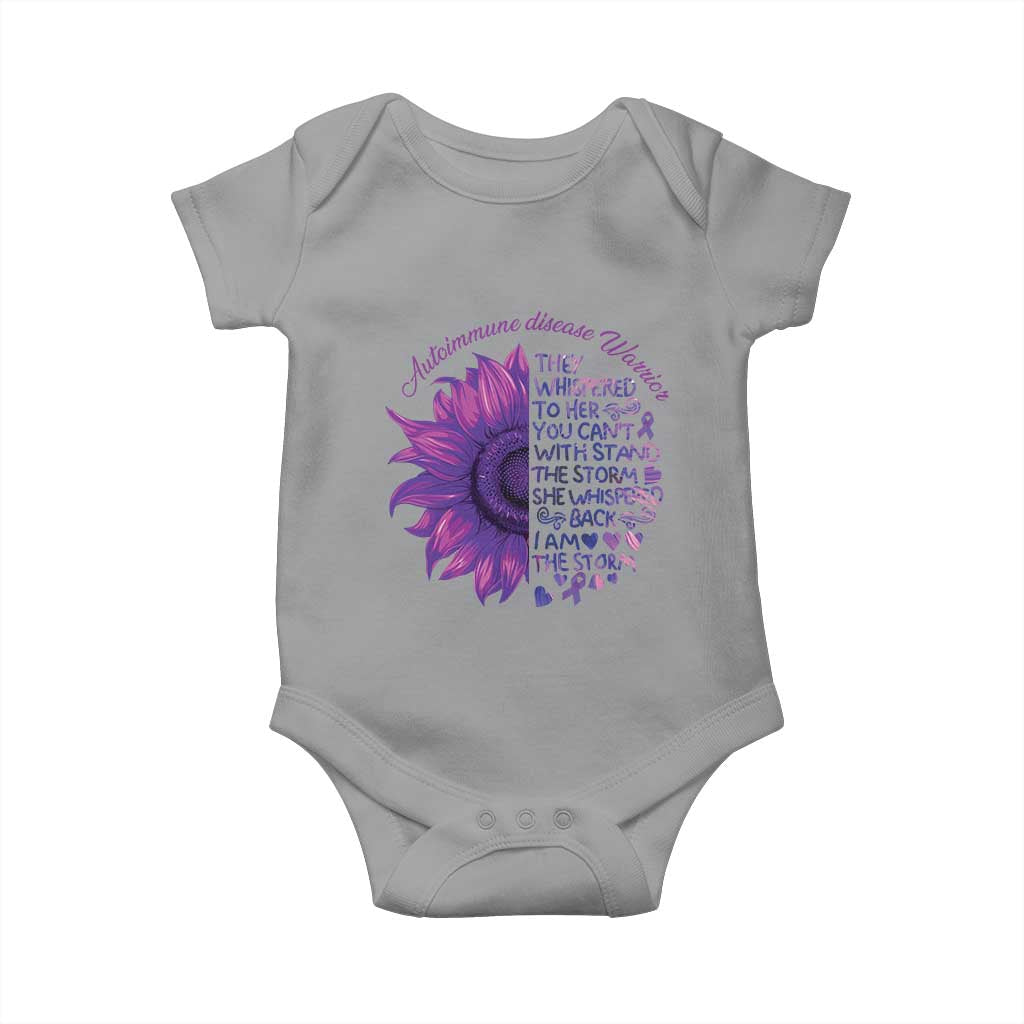 Autoimmune Disease Awereness Baby Onesie I Am The Storm Purple Ribbon TS10 Sport Gray Print Your Wear