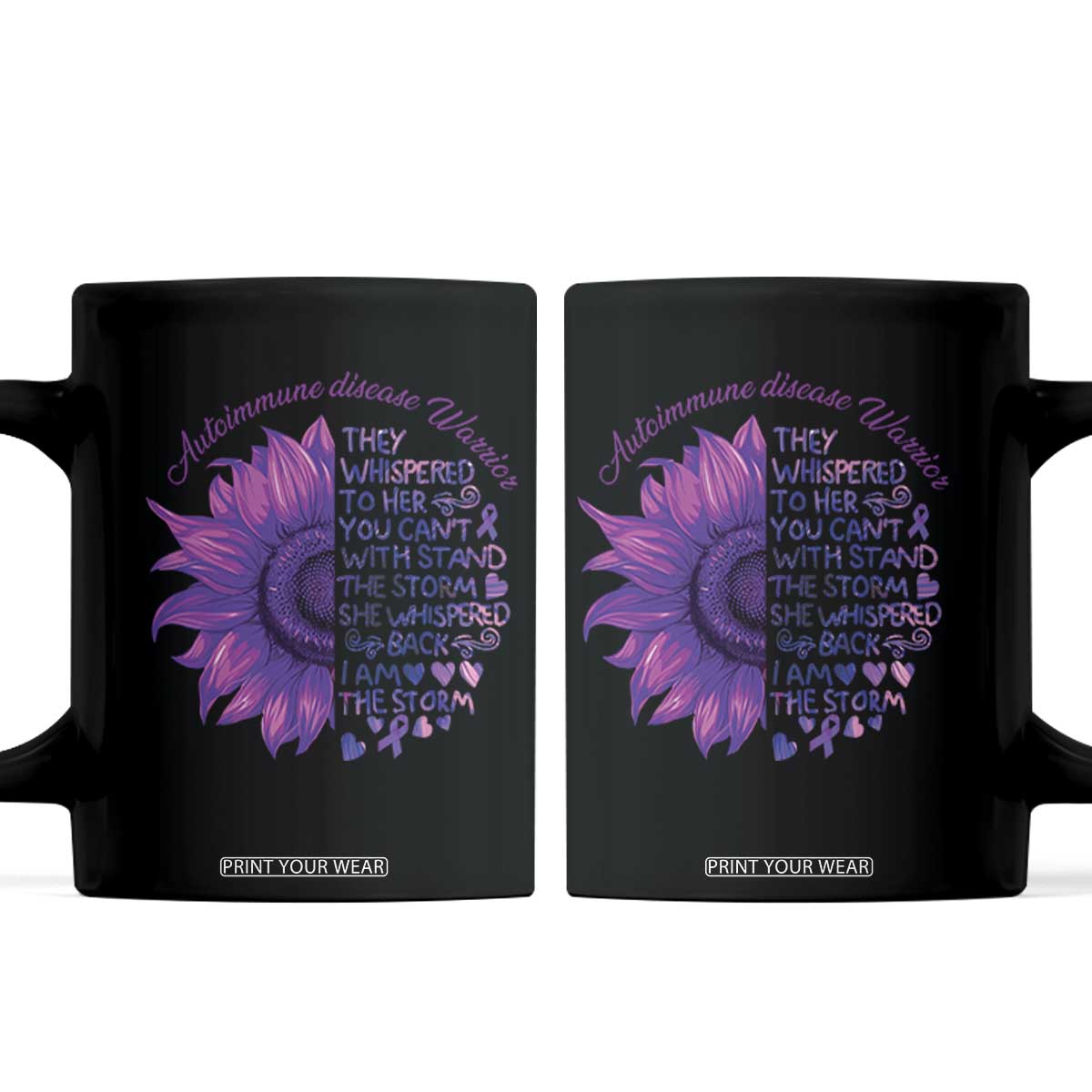 Autoimmune Disease Awereness Coffee Mug I Am The Storm Purple Ribbon TS10 Black Print Your Wear