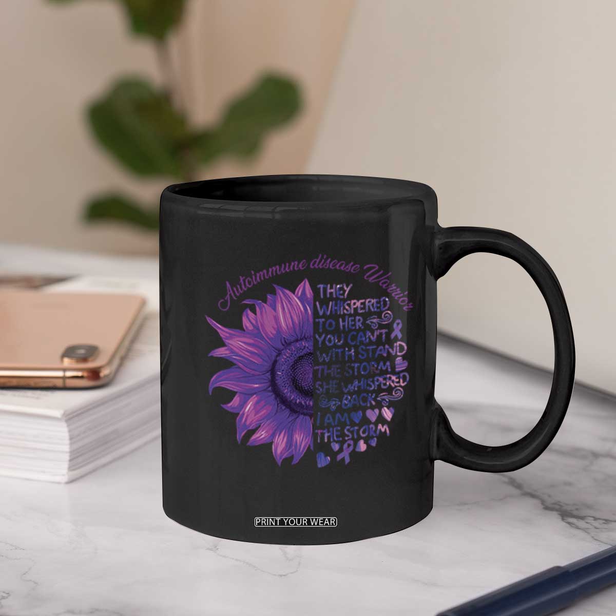Autoimmune Disease Awereness Coffee Mug I Am The Storm Purple Ribbon TS10 Print Your Wear
