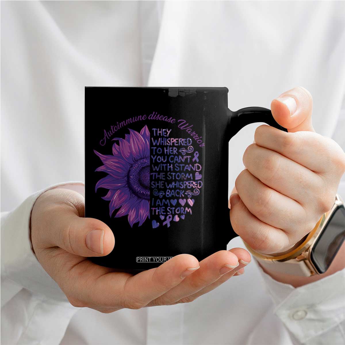 Autoimmune Disease Awereness Coffee Mug I Am The Storm Purple Ribbon TS10 Print Your Wear