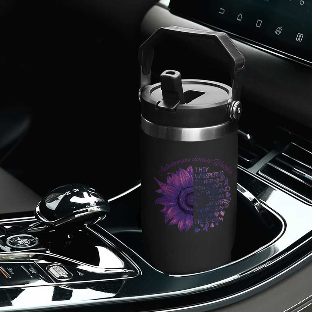 Autoimmune Disease Awereness Flip Straw Tumbler I Am The Storm Purple Ribbon TS10 Print Your Wear