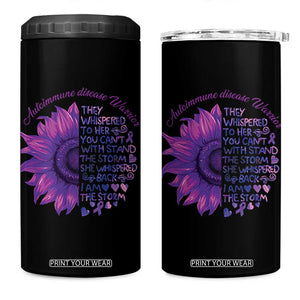 Autoimmune Disease Awereness 4 in 1 Can Cooler Tumbler I Am The Storm Purple Ribbon TS10 One Size: 16 oz Black Print Your Wear