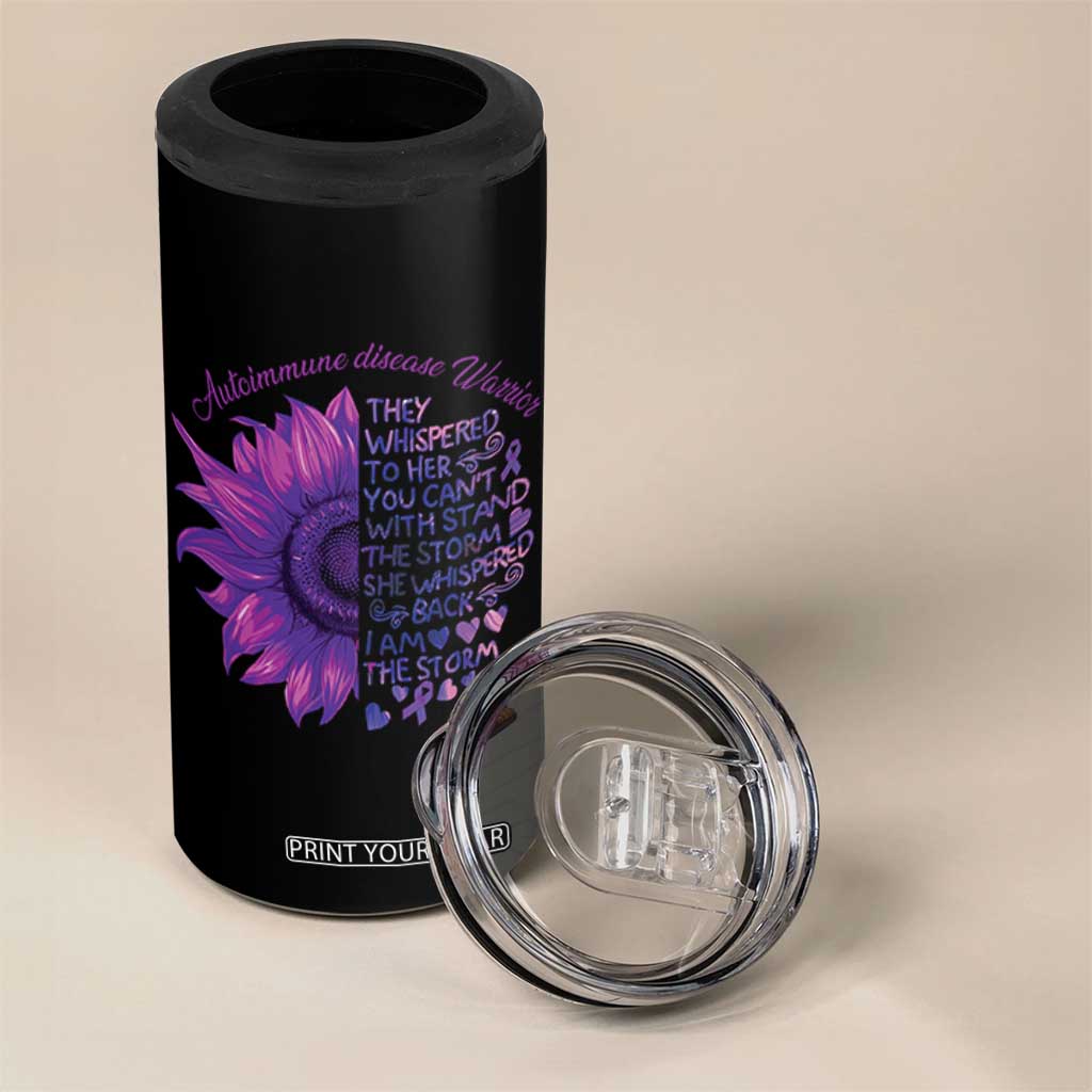 Autoimmune Disease Awereness 4 in 1 Can Cooler Tumbler I Am The Storm Purple Ribbon TS10 Print Your Wear