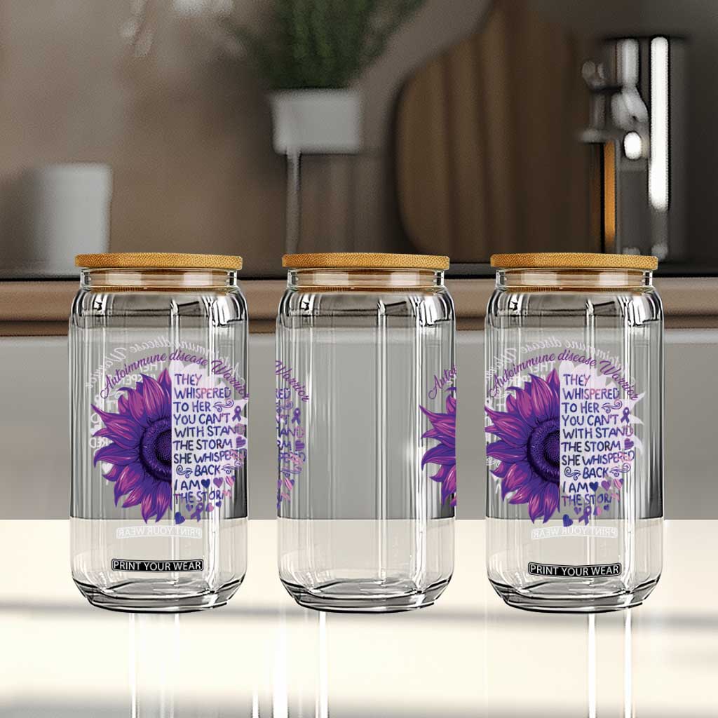 Autoimmune Disease Awereness Glass Can I Am The Storm Purple Ribbon TS10 Print Your Wear
