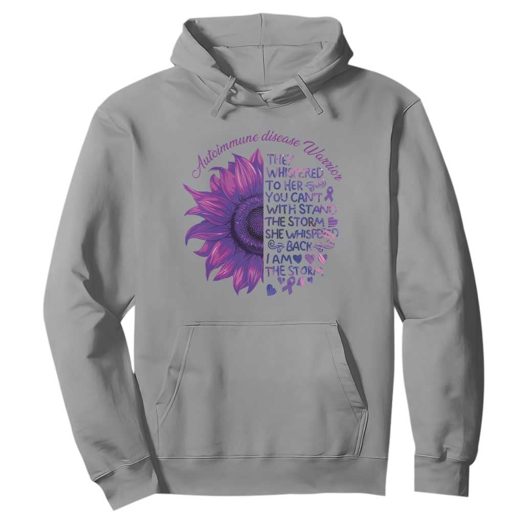 Autoimmune Disease Awereness Hoodie I Am The Storm Purple Ribbon TS10 Sport Gray Print Your Wear