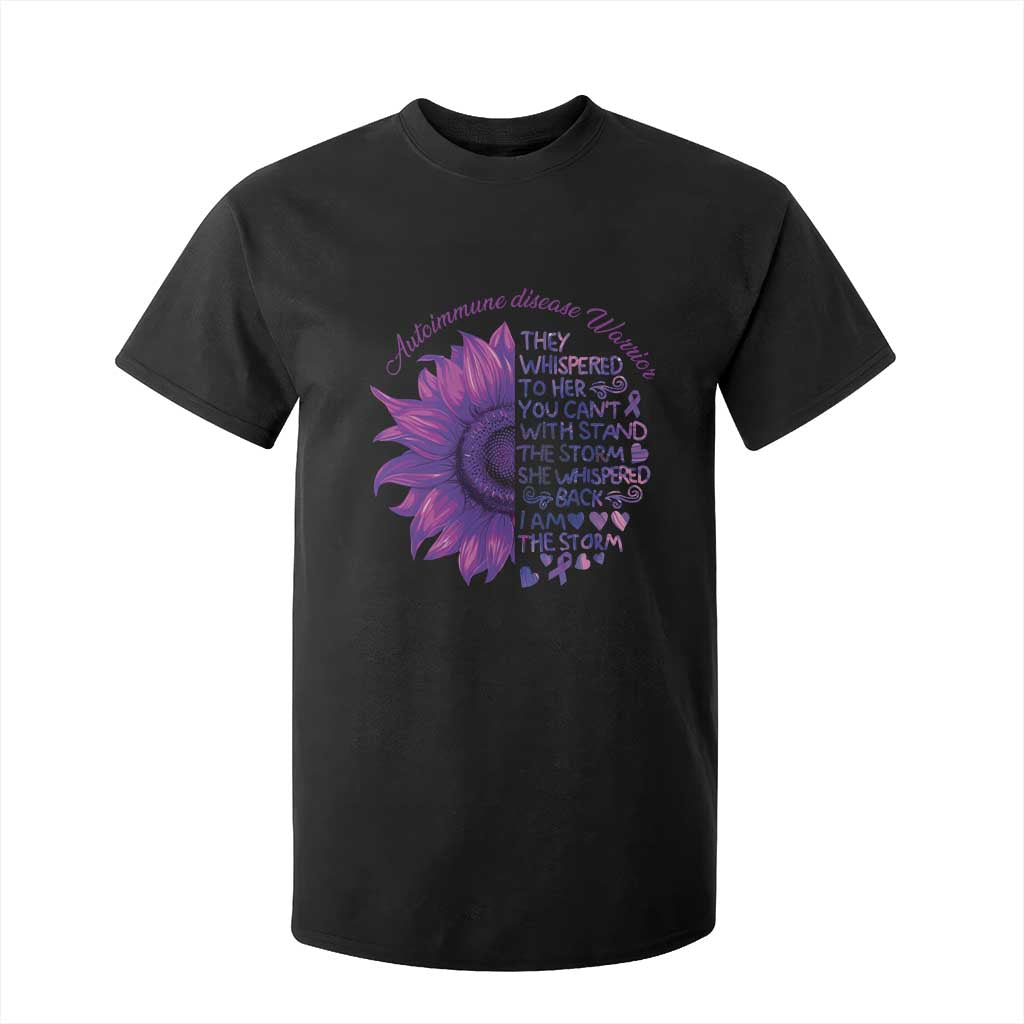 Autoimmune Disease Awereness T Shirt For Kid I Am The Storm Purple Ribbon TS10 Black Print Your Wear