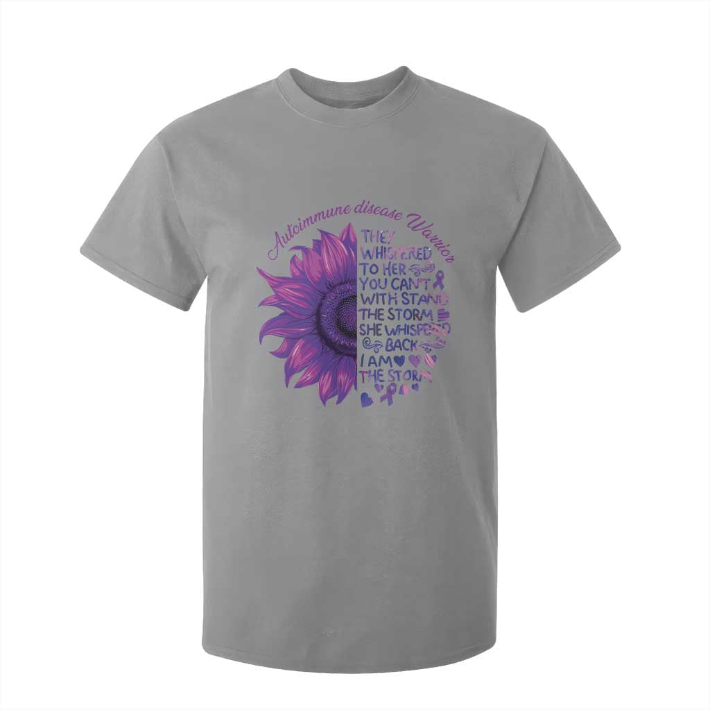 Autoimmune Disease Awereness T Shirt For Kid I Am The Storm Purple Ribbon TS10 Sport Gray Print Your Wear