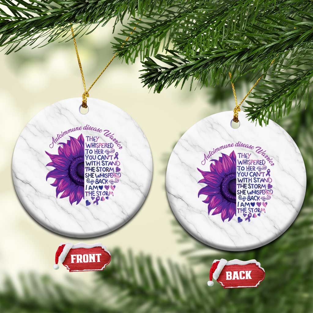 Autoimmune Disease Awereness Ceramic Ornament I Am The Storm Purple Ribbon TS10 1pc White Marble Print Your Wear