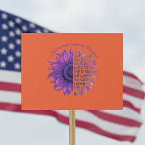 Autoimmune Disease Awereness Protest Sign I Am The Storm Purple Ribbon TS10 Horizontal 18" × 24" Orange Print Your Wear