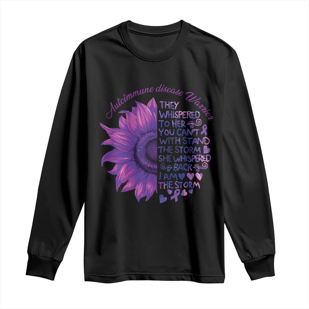 Autoimmune Disease Awereness Long Sleeve Shirt I Am The Storm Purple Ribbon TS10 Black Print Your Wear