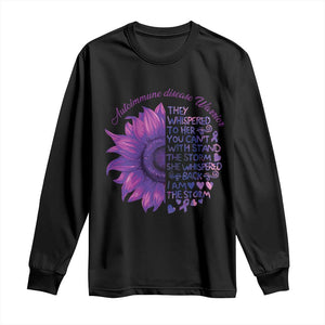 Autoimmune Disease Awereness Long Sleeve Shirt I Am The Storm Purple Ribbon TS10 Black Print Your Wear