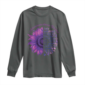 Autoimmune Disease Awereness Long Sleeve Shirt I Am The Storm Purple Ribbon TS10 Dark Heather Print Your Wear