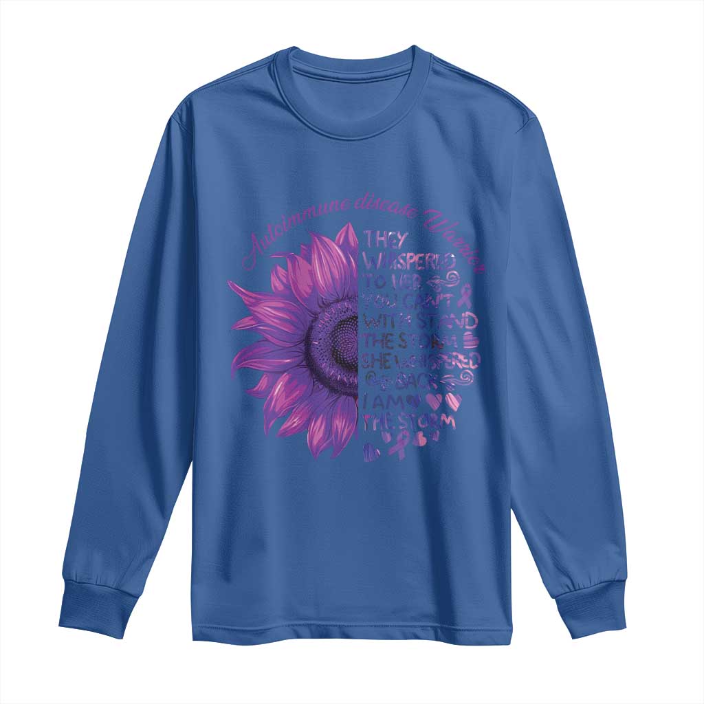 Autoimmune Disease Awereness Long Sleeve Shirt I Am The Storm Purple Ribbon TS10 Royal Blue Print Your Wear