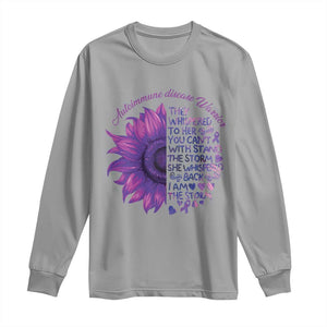 Autoimmune Disease Awereness Long Sleeve Shirt I Am The Storm Purple Ribbon TS10 Sport Gray Print Your Wear
