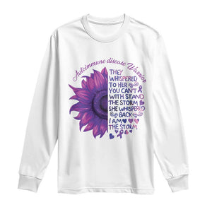 Autoimmune Disease Awereness Long Sleeve Shirt I Am The Storm Purple Ribbon TS10 White Print Your Wear